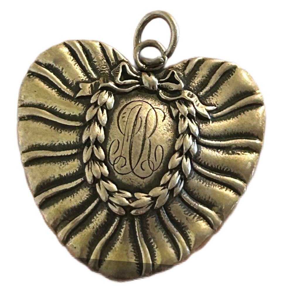 T Foree Rare Treasure My Valentine Cupid Heart Sterling Silver Charm Pendant 925